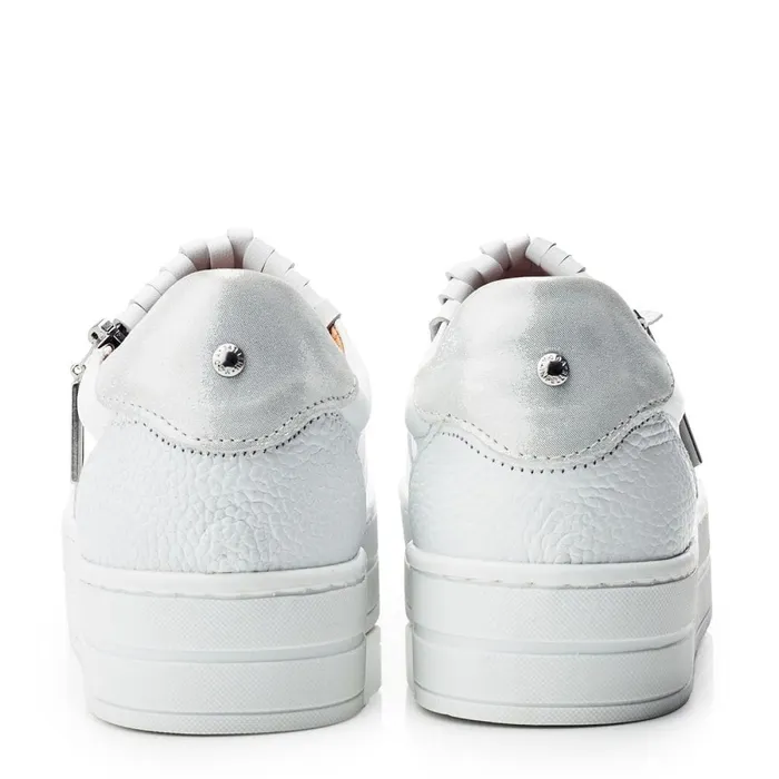 Casual Trainers Women Moda In Pelle Bessans White Leather