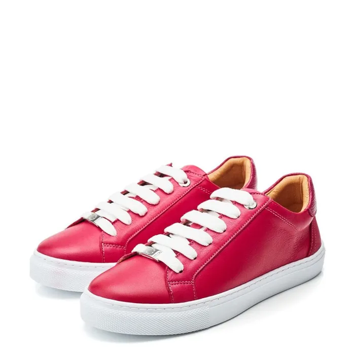 Casual Trainers Women Moda In Pelle Braidie Raspberry Leather