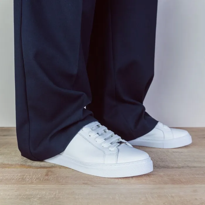 Casual Trainers Women Moda In Pelle Braidie White Leather