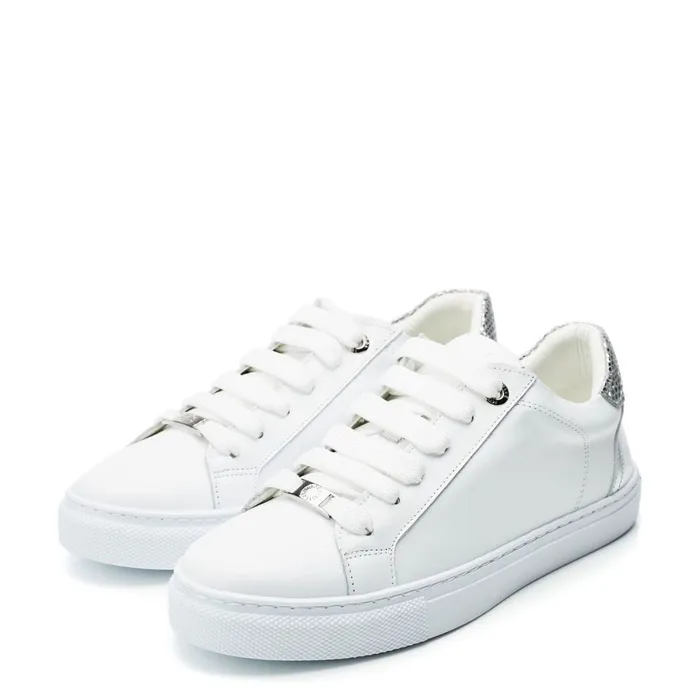 Casual Trainers Women Moda In Pelle Braidie White Leather