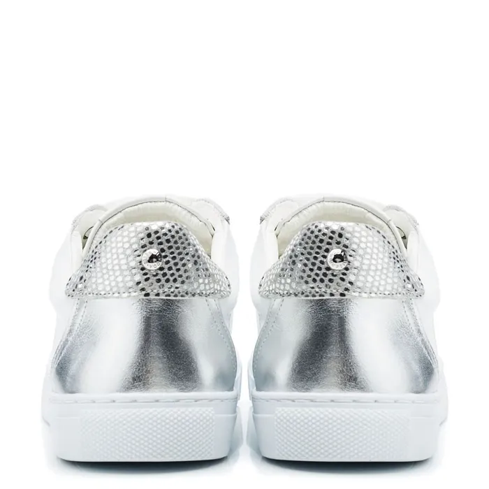 Casual Trainers Women Moda In Pelle Braidie White Leather