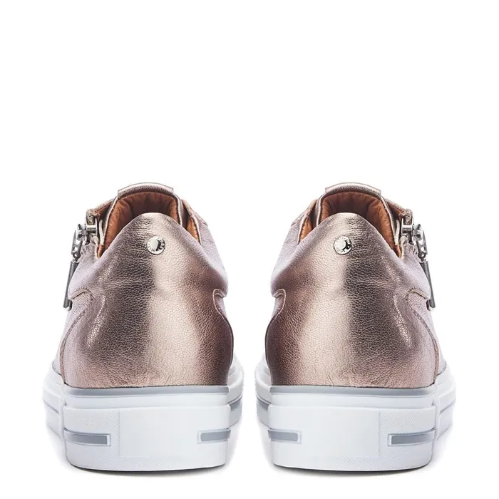 Casual Trainers Women Moda In Pelle Bramleigh Stone Metallic Leather