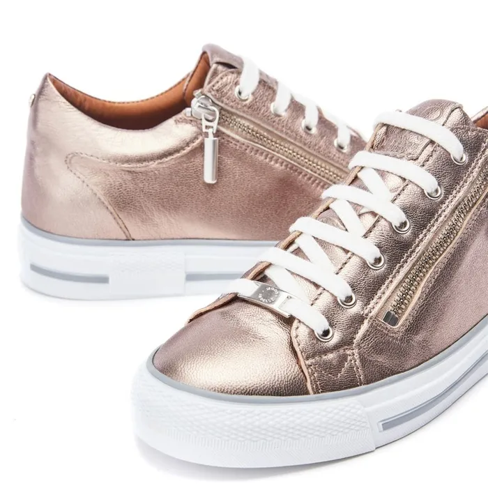 Casual Trainers Women Moda In Pelle Bramleigh Stone Metallic Leather