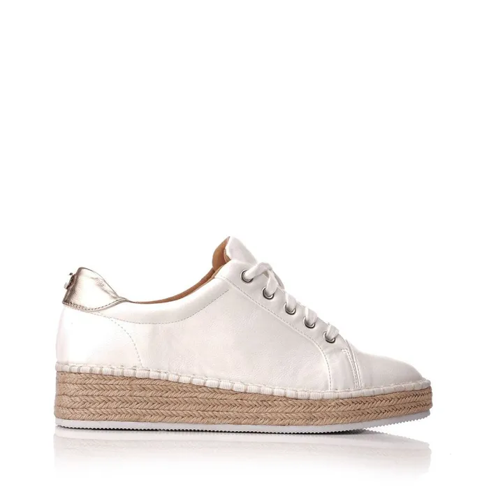 Casual Trainers Women Moda In Pelle Breely White Porvair