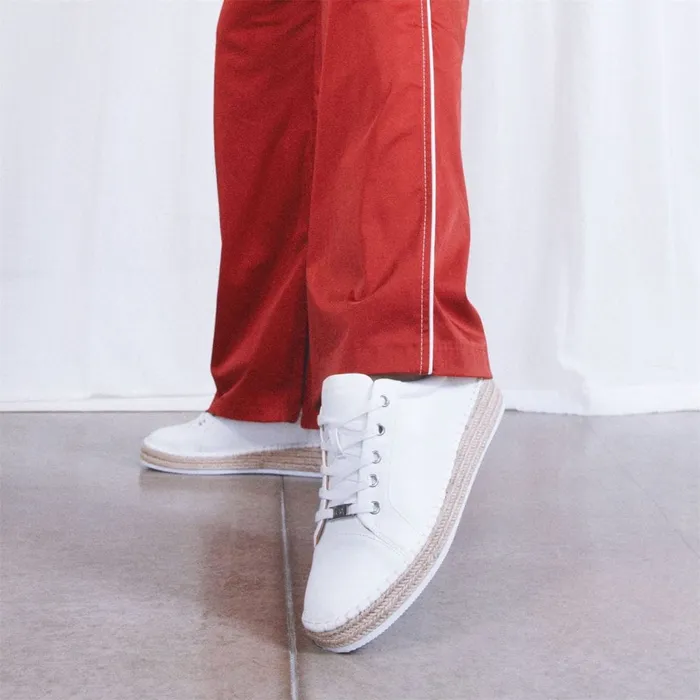 Casual Trainers Women Moda In Pelle Breely White Porvair