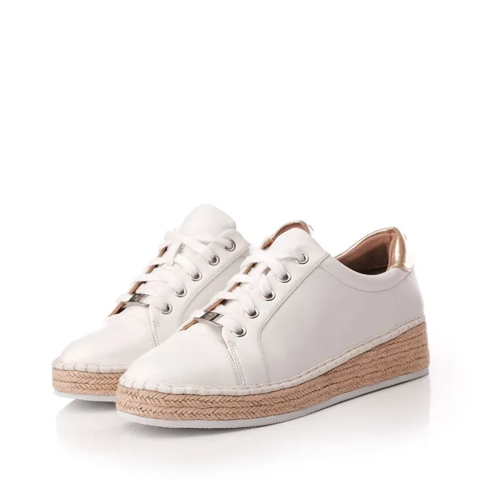 Casual Trainers Women Moda In Pelle Breely White Porvair