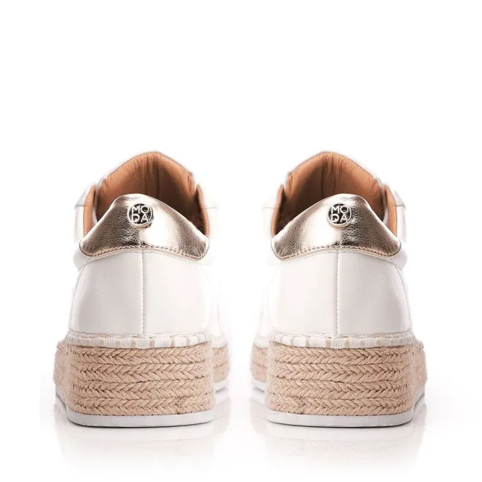 Casual Trainers Women Moda In Pelle Breely White Porvair