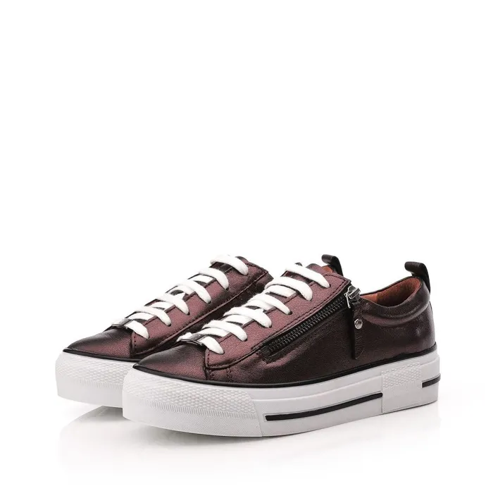 Casual Trainers Women Moda In Pelle Filician Bronze Metallic Leather