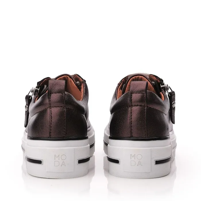 Casual Trainers Women Moda In Pelle Filician Bronze Metallic Leather