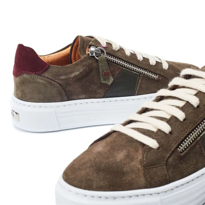 Casual Trainers Women Moda In Pelle Shoon Sh Ely Khaki Suede