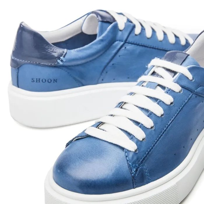 Casual Trainers Women Moda In Pelle Shoon Sh Innie Blue Leather