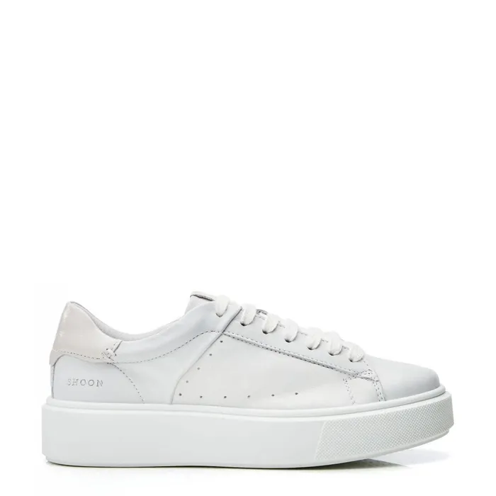 Casual Trainers Women Moda In Pelle Shoon Sh Innie White Leather