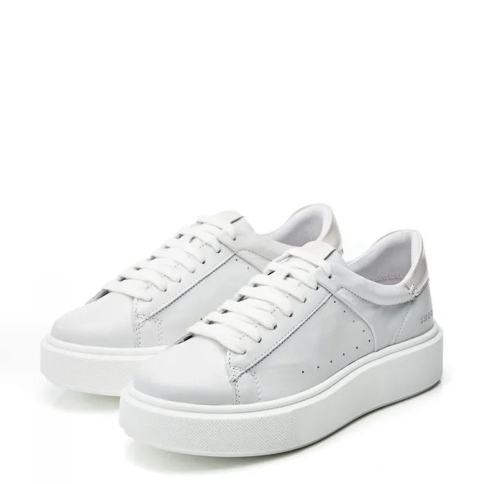 Casual Trainers Women Moda In Pelle Shoon Sh Innie White Leather