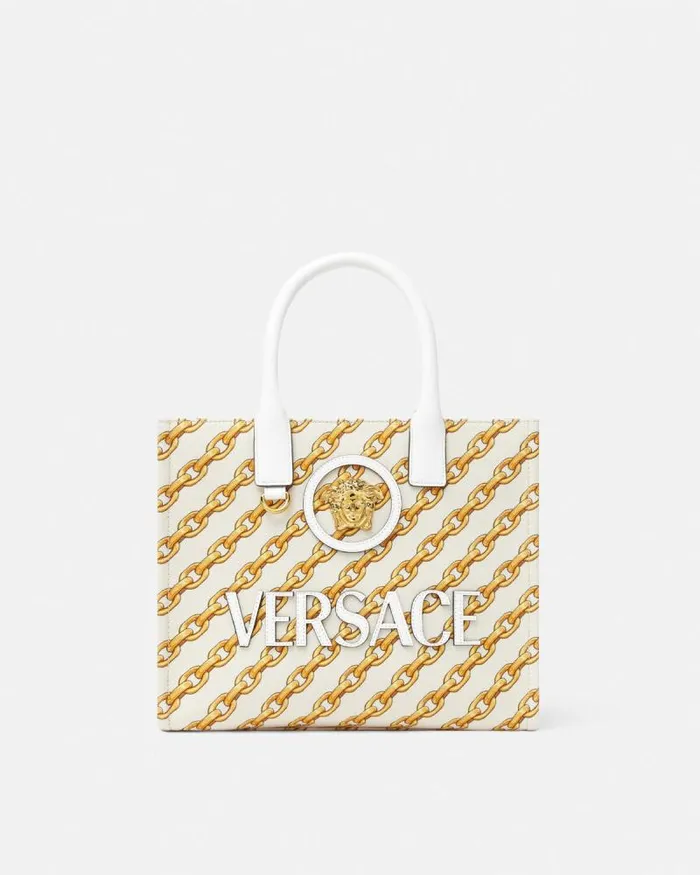 Chain Stripes La Medusa Small Tote Bag Print Women Versace Totes