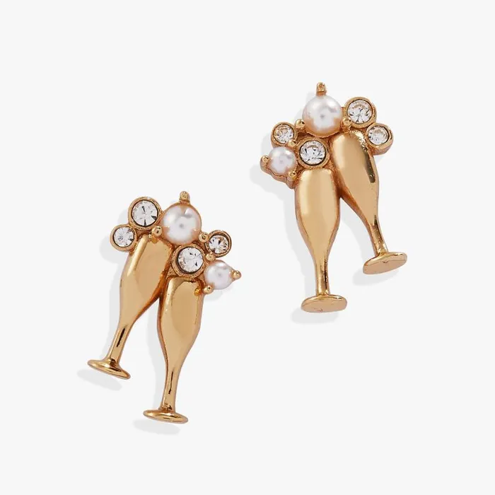 Champagne Stud Earrings Gold Women Alex And Ani Birthday