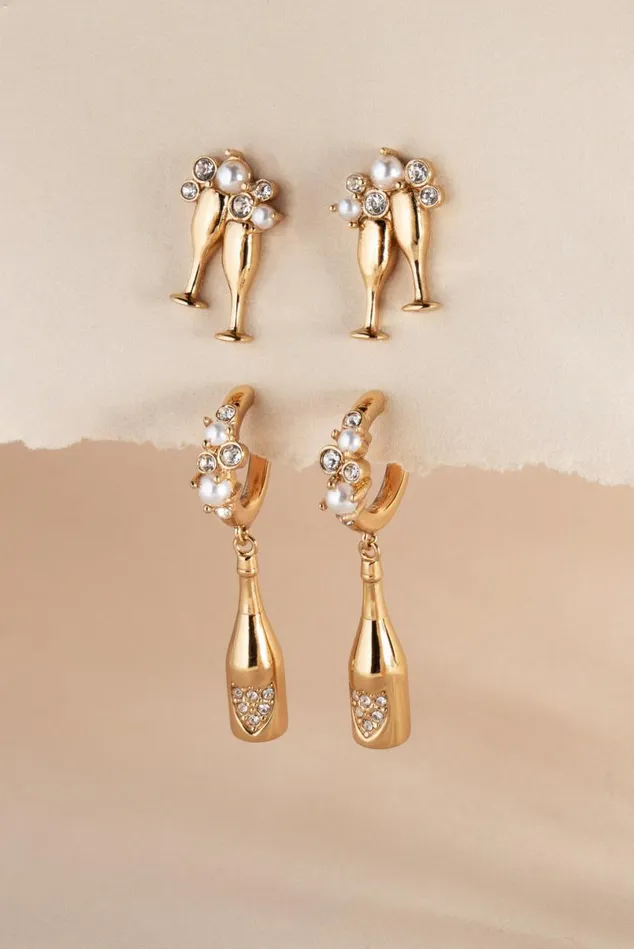 Champagne Stud Earrings Gold Women Alex And Ani Birthday