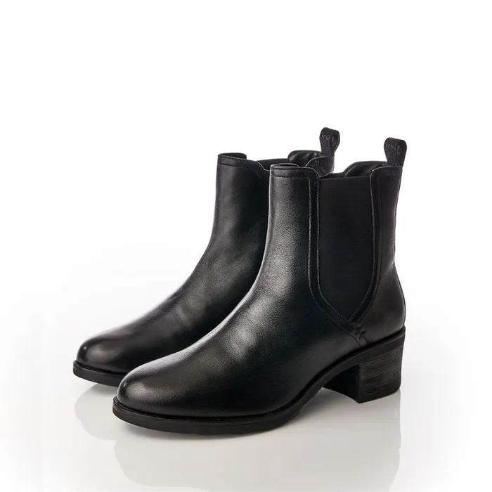 Chelsea Boots Women Moda In Pelle Natele Black Leather