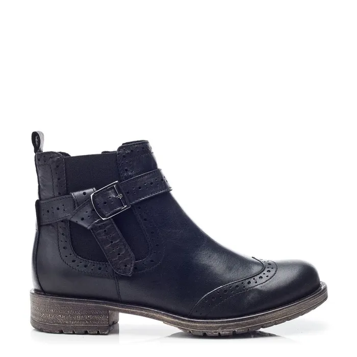Chelsea Boots Women Moda In Pelle Orset Black Leather