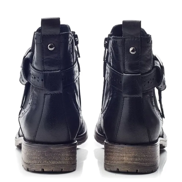 Chelsea Boots Women Moda In Pelle Orset Black Leather