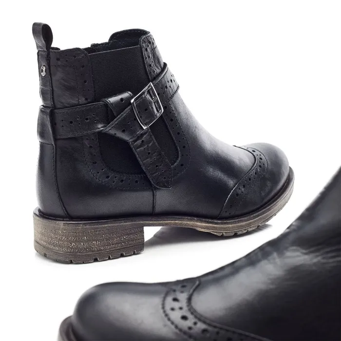 Chelsea Boots Women Moda In Pelle Orset Black Leather