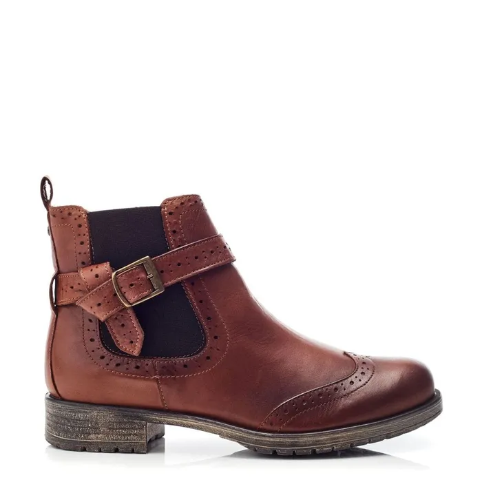 Chelsea Boots Women Moda In Pelle Orset Tan Leather