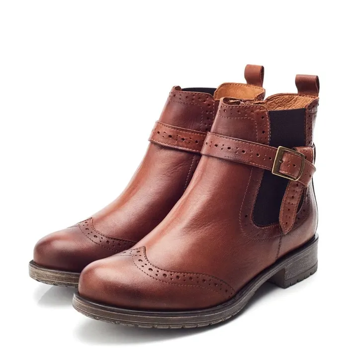 Chelsea Boots Women Moda In Pelle Orset Tan Leather