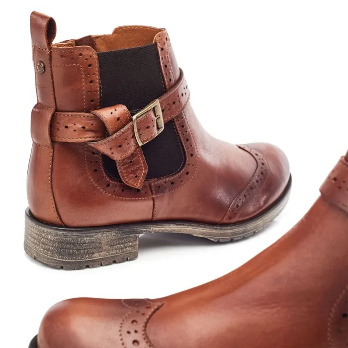 Chelsea Boots Women Moda In Pelle Orset Tan Leather