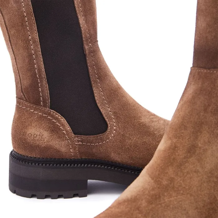 Chelsea Boots Women Moda In Pelle Shoon Sh Olmeto Tan Suede