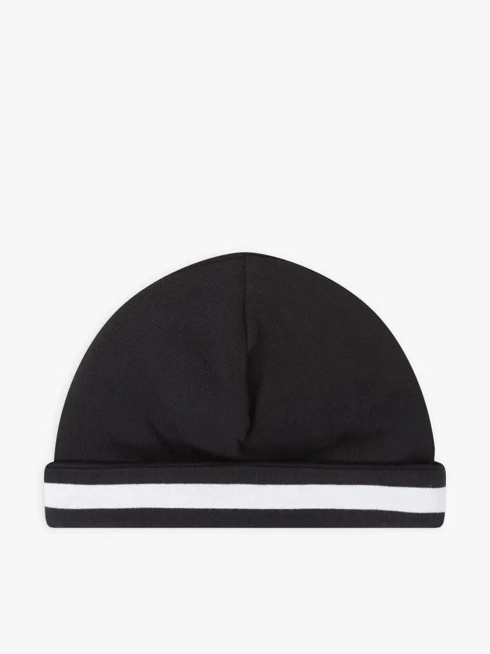 Children Agns B Accessories Black and White Cotton Jersey 1212 Striped Reversible Hat Children Agns B Accessories Black and White Cotton Jersey 1212 Striped Reversible Hat