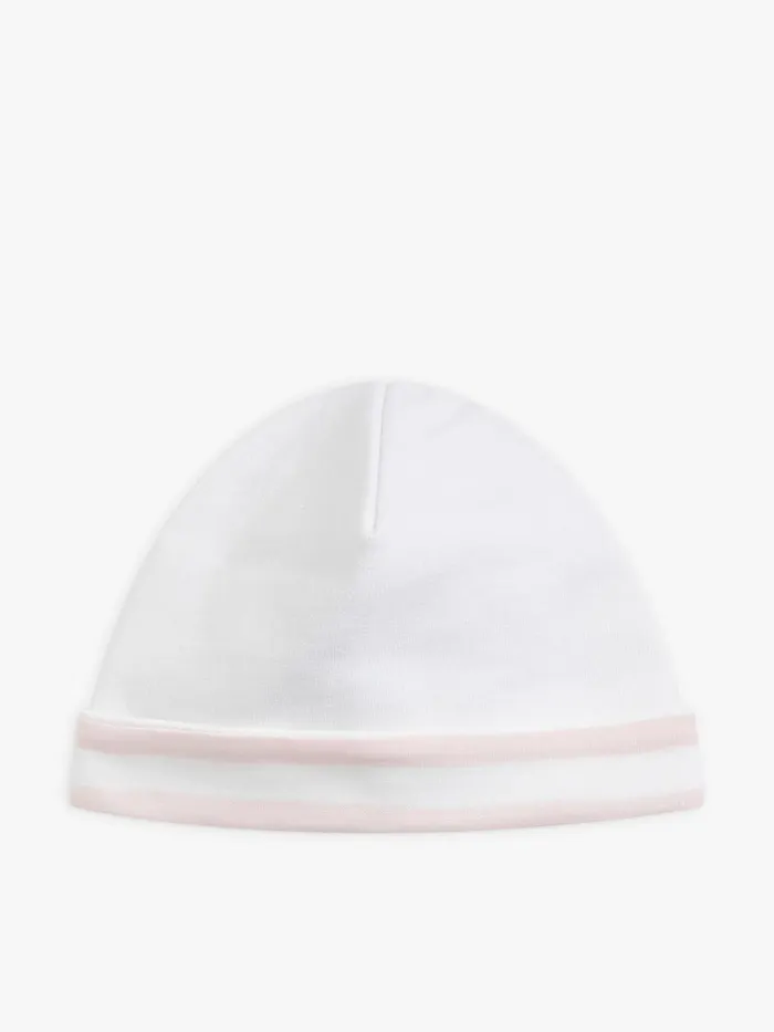 Children Agns B Accessories Pink And White Cotton Jersey 1212 Striped Reversible Hat Children Agns B Accessories Pink And White Cotton Jersey 1212 Striped Reversible Hat