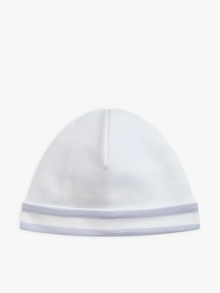 Children Agns B Accessories Purple And White Cotton Jersey 1212 Striped Reversible Hat Children Agns B Accessories Purple And White Cotton Jersey 1212 Striped Reversible Hat