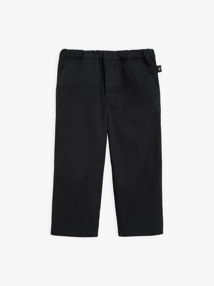 Children Agns B Clothing Black Cotton Gabardine Baby Trousers