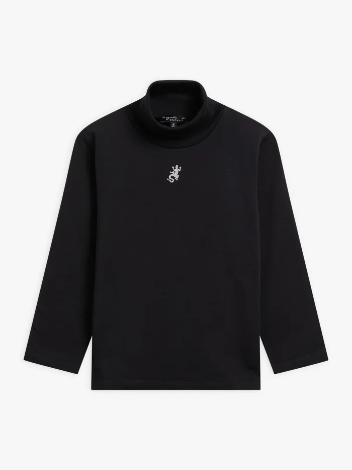 Children Agns B Clothing Black Cotton Longsleeve Noctambule Tshirt