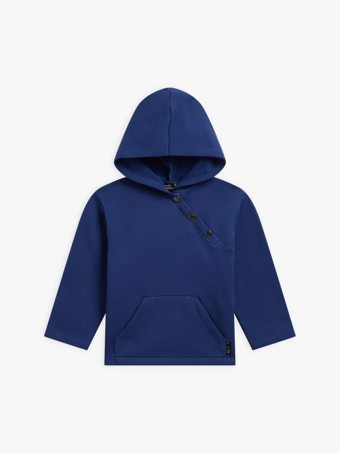 Children Agns B Clothing Blue Cotton Fleece Hoodie