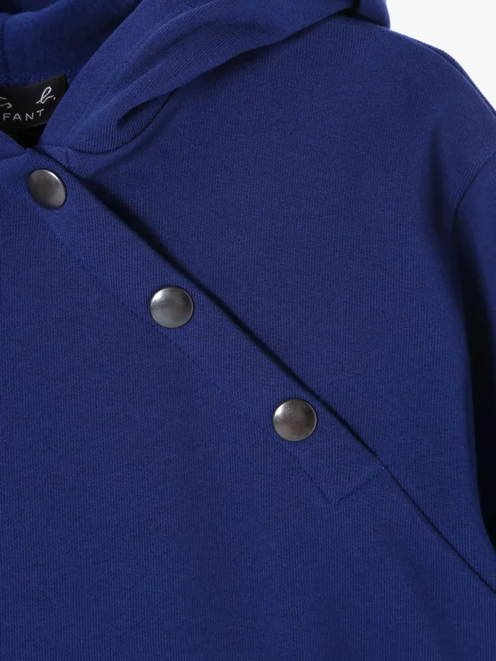 Children Agns B Clothing Blue Cotton Fleece Hoodie