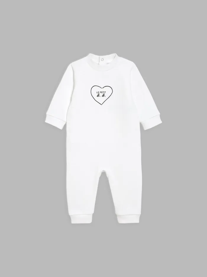 Children Agns B Clothing Le Petit Bb White Cotton Fleece Sleepsuit