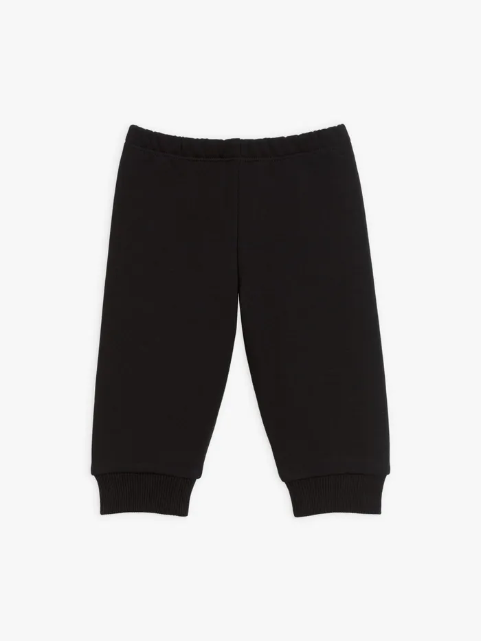 Children Agns B Clothing Turbo Black Cotton Fleece Trousers