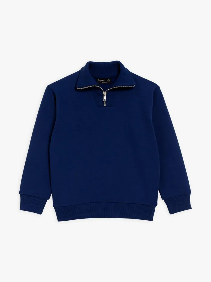 Children Agns B Clothing Zip Blue Fleece Sweatshirt