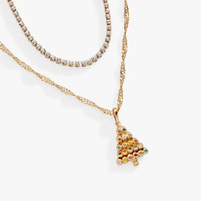 Christmas Tree Layered Necklace Shiny Gold Women Alex And Ani Necklaces Christmas Tree Layered Necklace Shiny Gold Women Alex And Ani Necklaces
