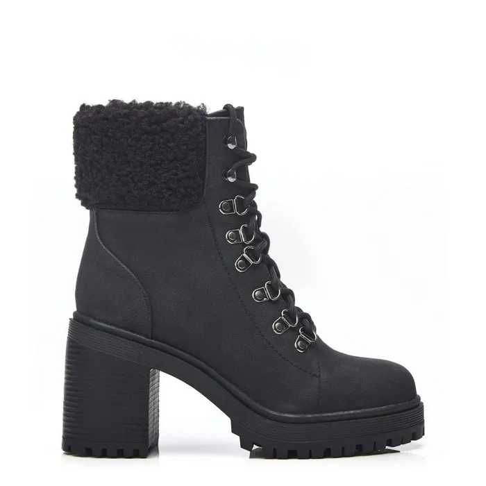 Chunky Boots Women Moda In Pelle Arrya Black Protauras