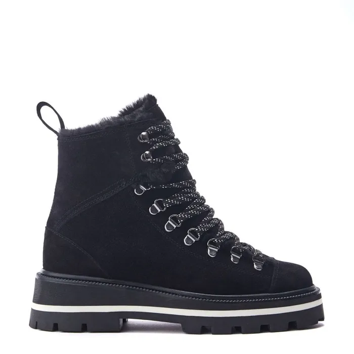 Chunky Boots Women Moda In Pelle Oana Black Suede