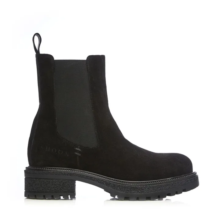 Chunky Boots Women Moda In Pelle Shoon Sh Adesso Black Suede
