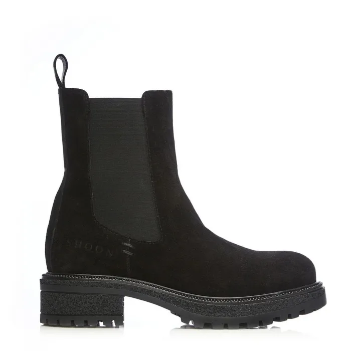 Chunky Boots Women Moda In Pelle Shoon Sh Adesso Black Suede