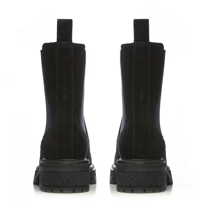 Chunky Boots Women Moda In Pelle Shoon Sh Adesso Black Suede