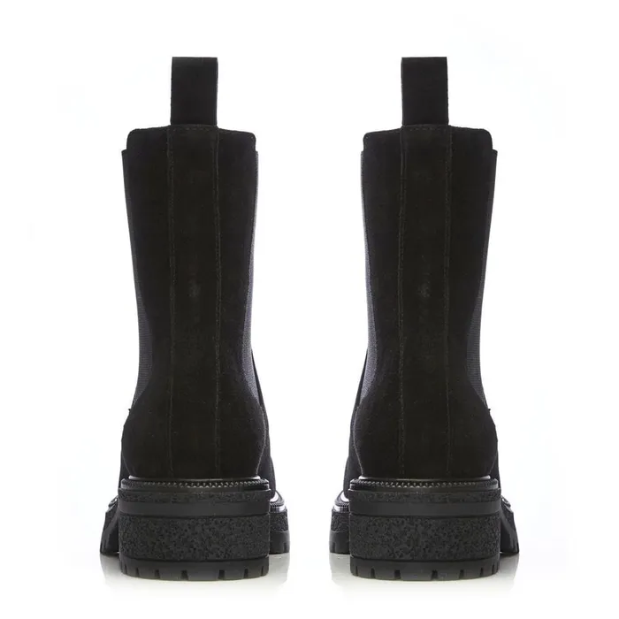 Chunky Boots Women Moda In Pelle Shoon Sh Adesso Black Suede