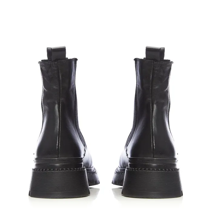 Chunky Boots Women Moda In Pelle Shoon Sh Anika Black Leather