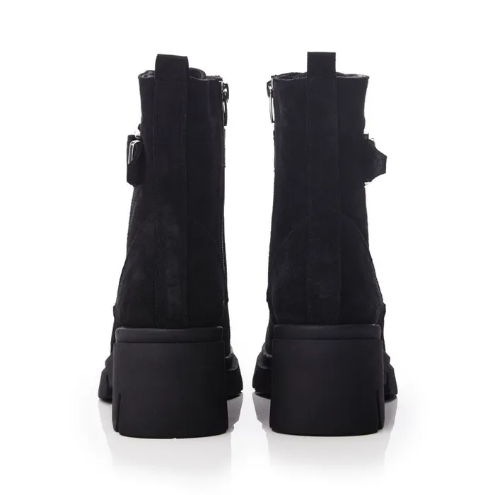 Chunky Boots Women Moda In Pelle Shoon Sh Arta Black Suede