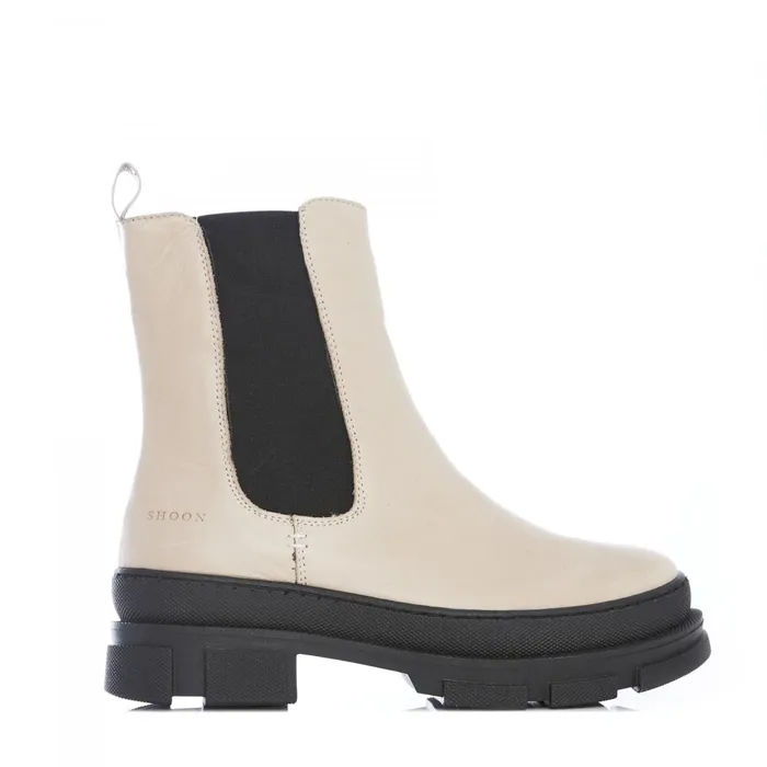 Chunky Boots Women Moda In Pelle Shoon Sh Boulder Cream Leather