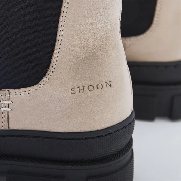 Chunky Boots Women Moda In Pelle Shoon Sh Boulder Cream Leather