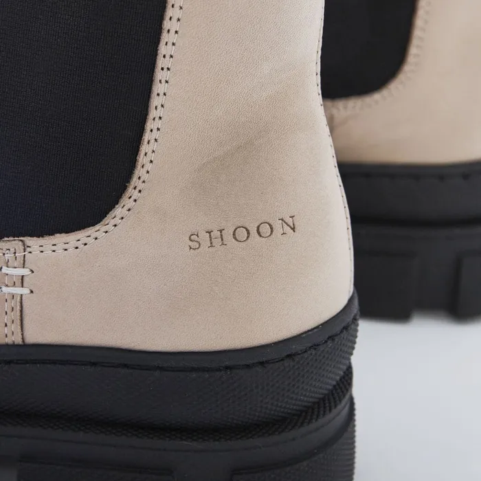 Chunky Boots Women Moda In Pelle Shoon Sh Boulder Cream Leather